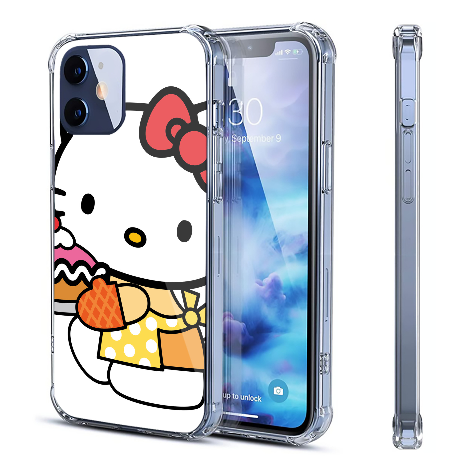 （画像用） Hello Kitty ハローキティ 【iPhone 12シリーズ対応】透明スマホケース（クリアソフトケース）